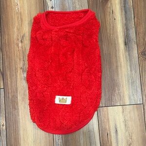 Size extra large fleece red dog sweater.  NWOT